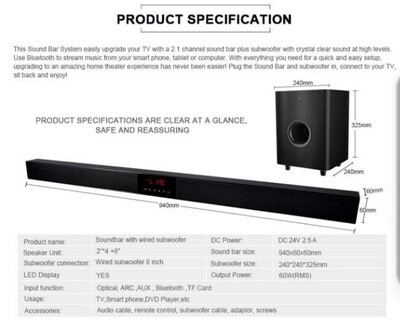 Bose sound bar &amp; woofer
