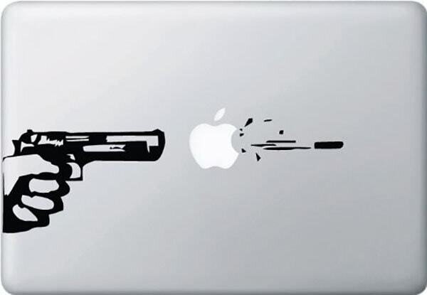 Gun Shooting Macbook Decal, Gun Shot Bullet Macbook Sticker, Macbook Air Pro Decals, Mac Decals, Laptop Decals, Apple Decal,
