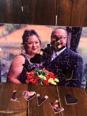 Custom 120 Piece L O V E  love Photo Jigsaw Puzzle with free gift box or bag!