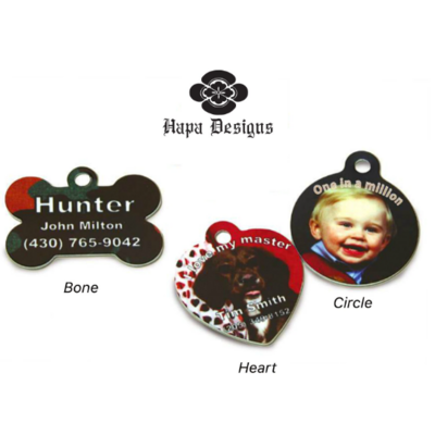 Customized Photo Pet Tag - Dog Cat Pets ID Tags Dye Sublimation! 100% Satisfaction! FREE SS split ring! Personalized pet's image