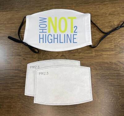 HowNot2Highline Official Mask!, custom photo face mask, face covering, mask, 2 FREE PM2.5 FILTERS!