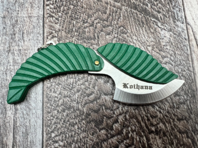 Personalized Green Leaf Small Keychain Knife