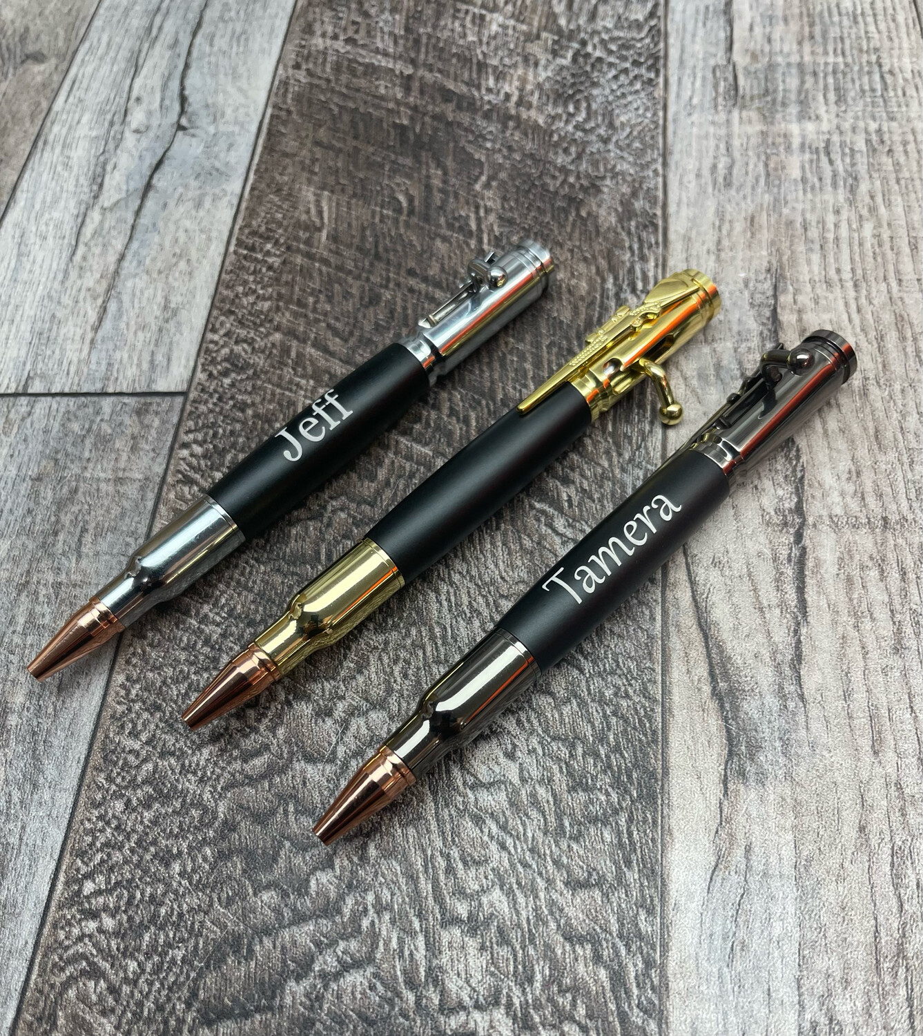 Handmade Custom Laser Engraved Brass EDC Tactical Bolt Action Bullet Pen