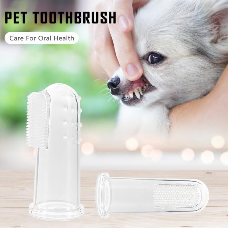 Super Soft Pet Finger Toothbrush Teddy Dog Brush Bad Breath Tartar Teeth Care Tool Dog Cat Cleaning Silicagel