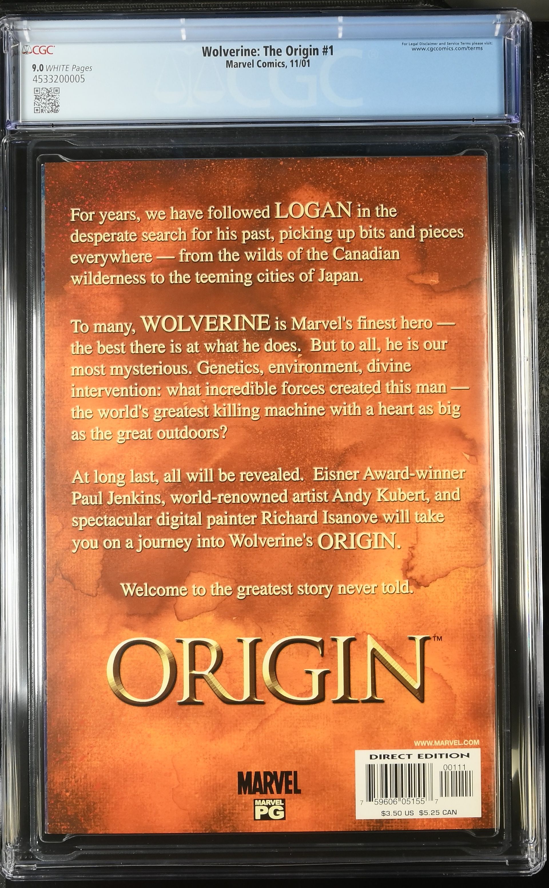Wolverine : The Origin Issue 1 CGC 9.0