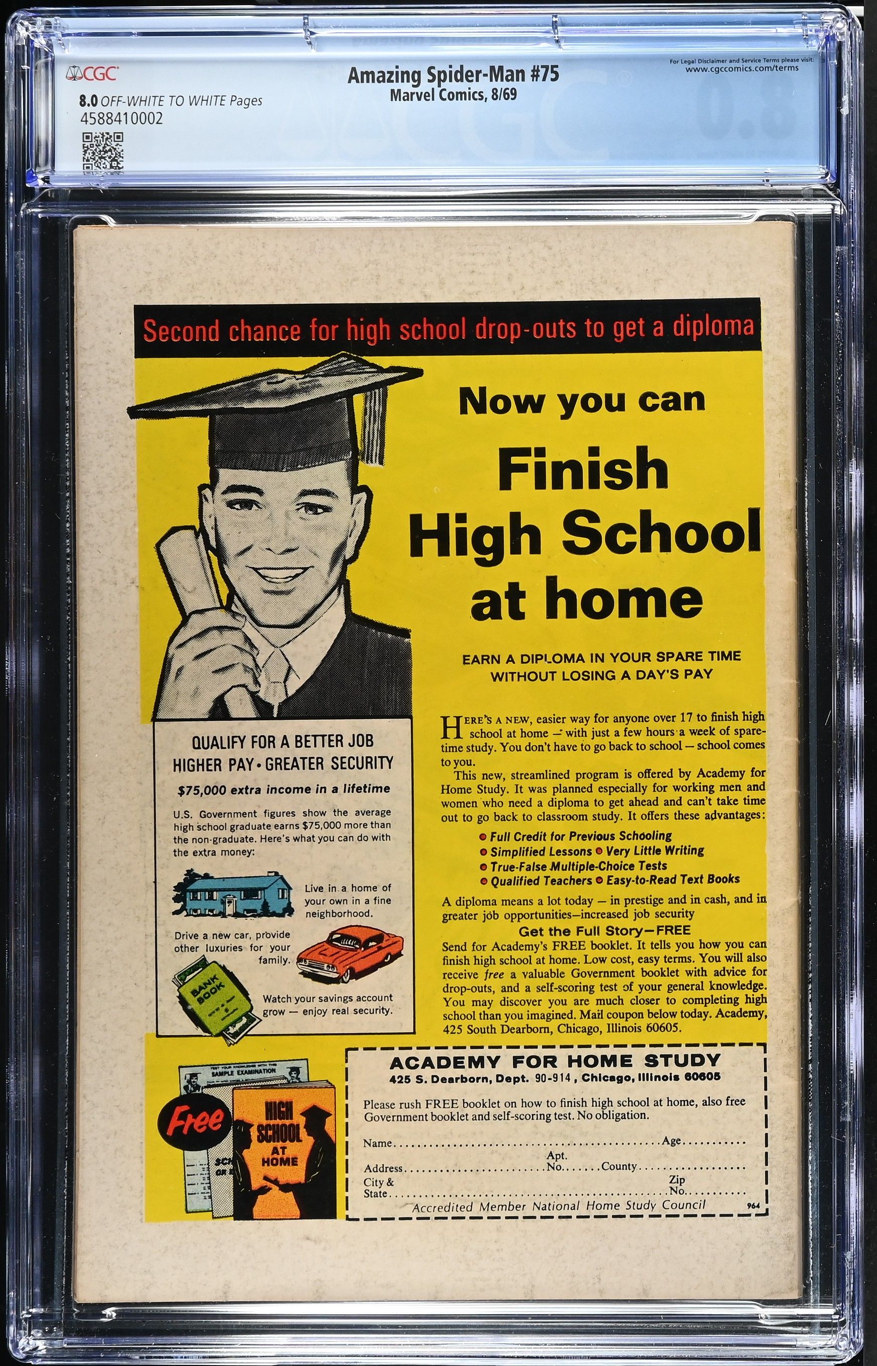 Amazing Spider-Man Issue 75 CGC 8.0