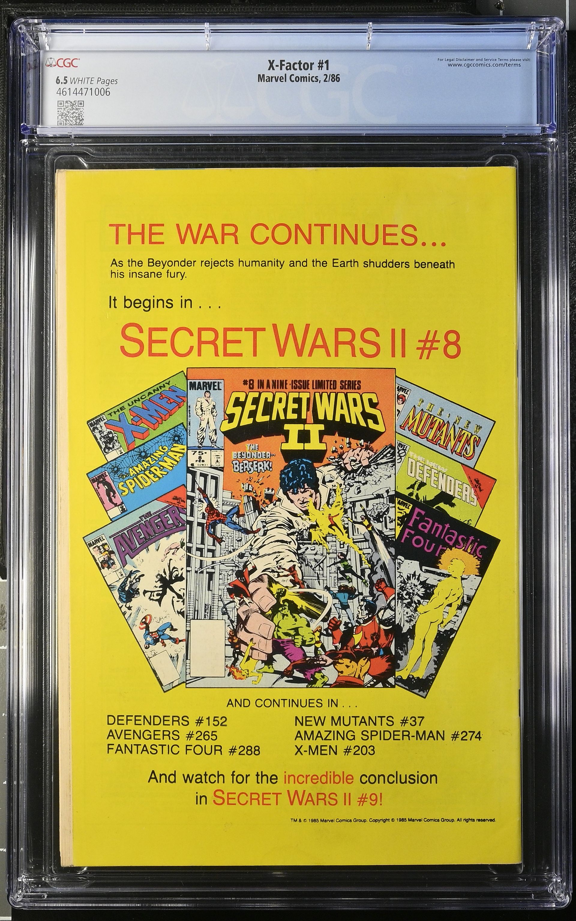 X-Factor # 1  CGC 6.5 - 1st appearance X-Factor