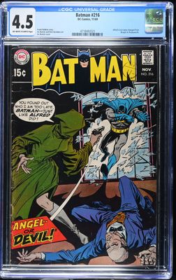 Batman #216 CGC 4.5 Key issue Alfreds name change