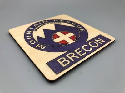 Square Wooden Coaster with printed colour badge
