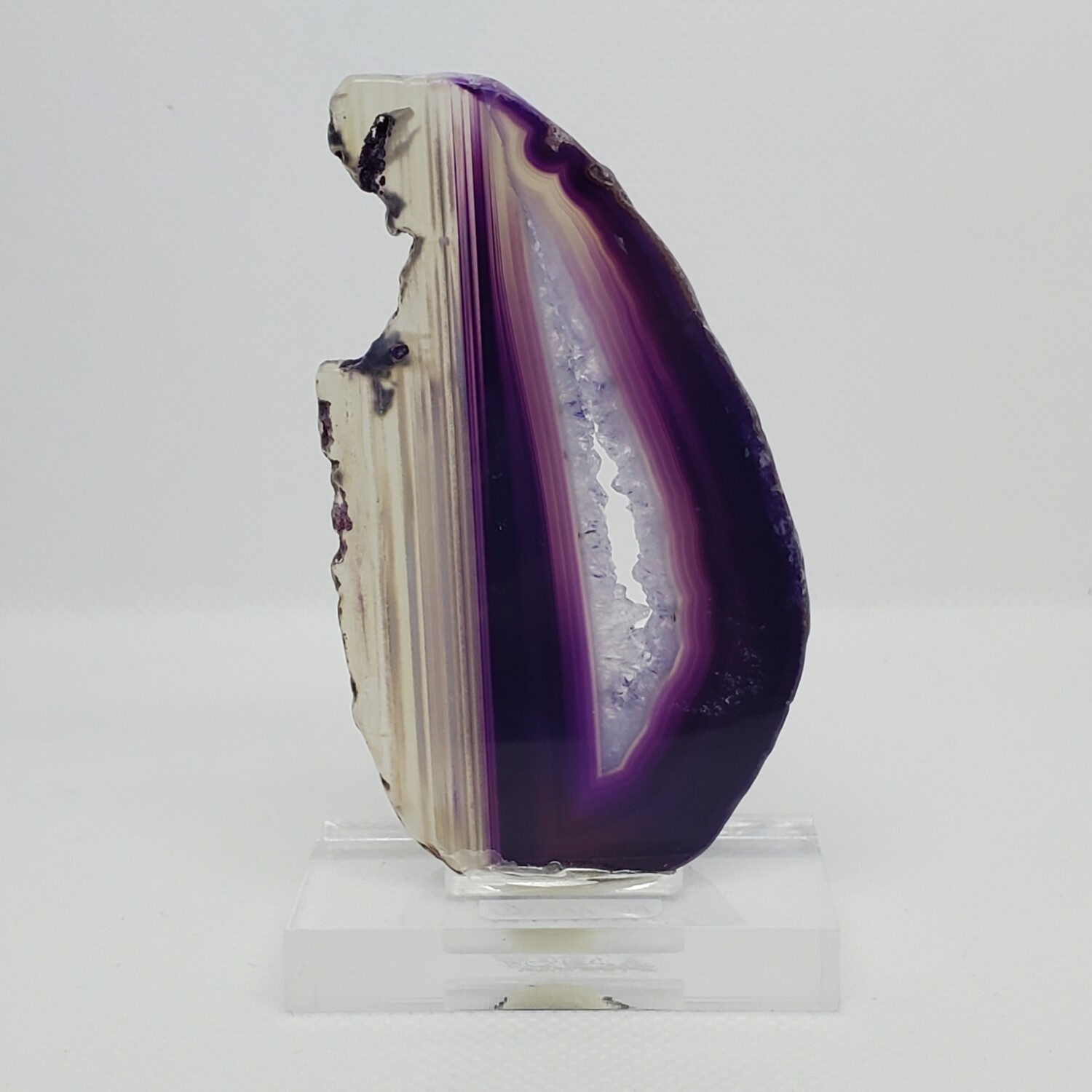 Agate Slice on Acrylic Base - Purple