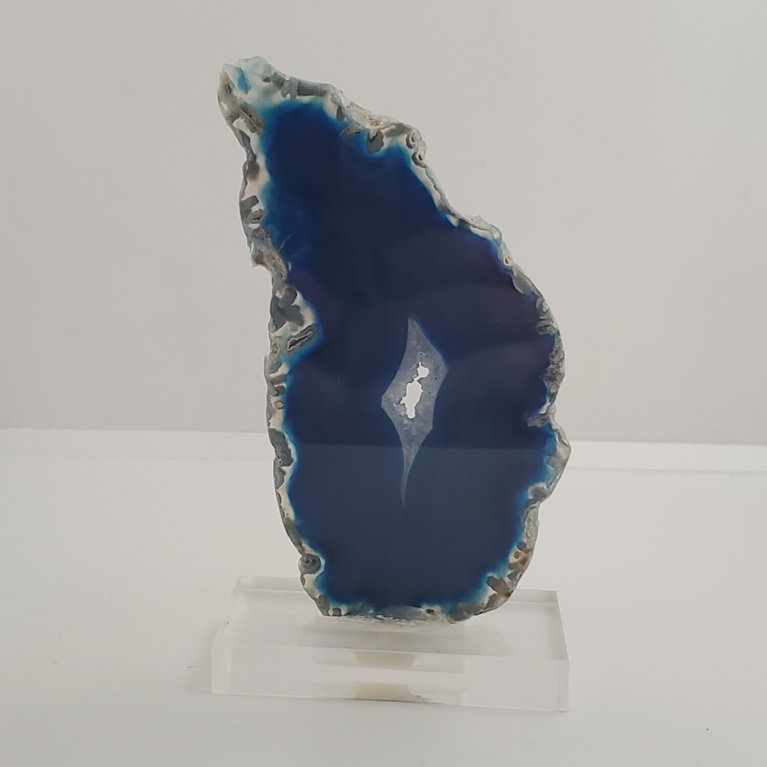Agate Slice on Acrylic Base - Blue
