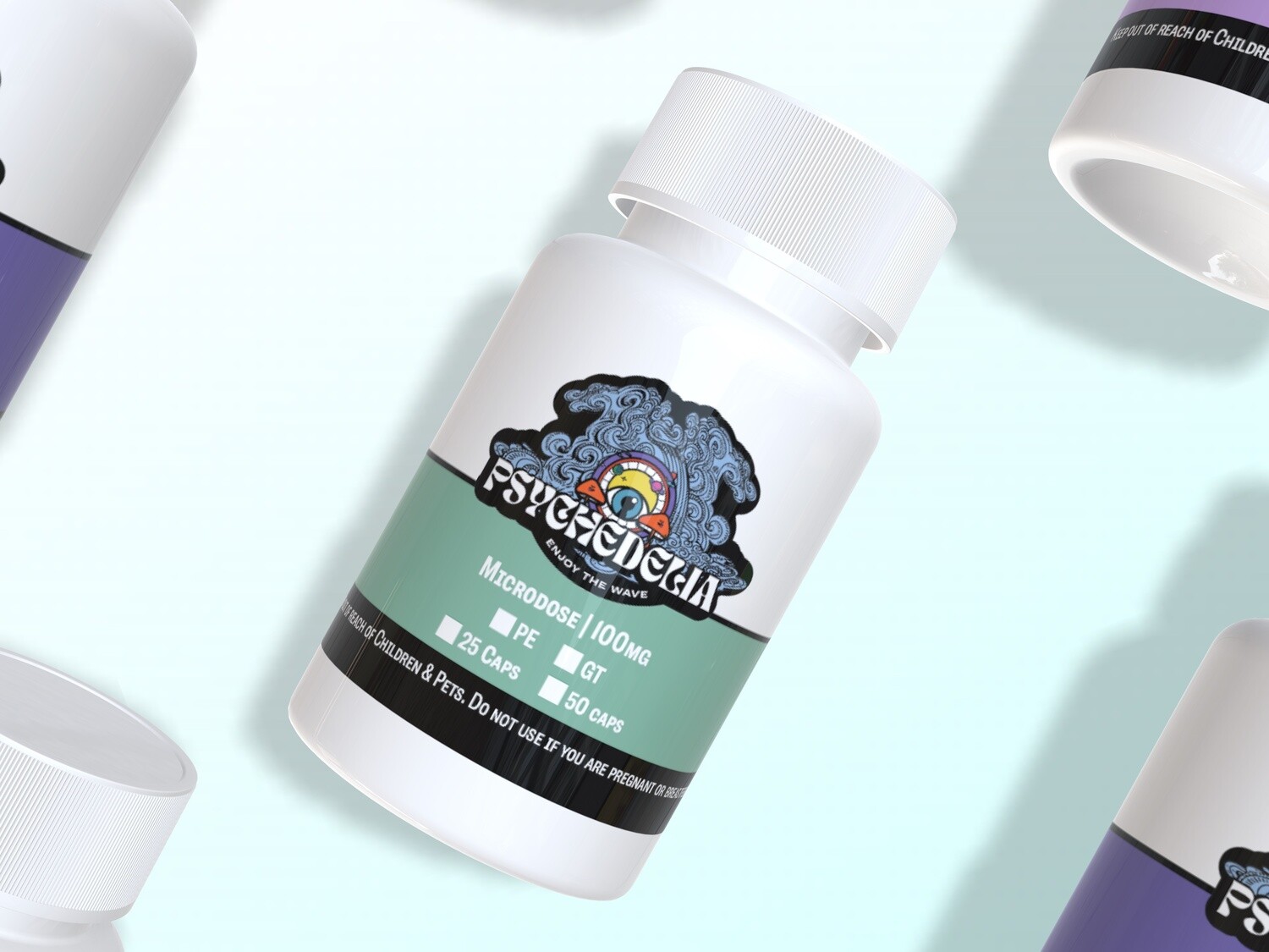 100mg Microdose Capsules, Variety: Golden Teacher, Amount: 25 capsules