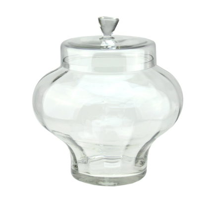 14.5&quot; Transparent Segmented Glass Container with Lid