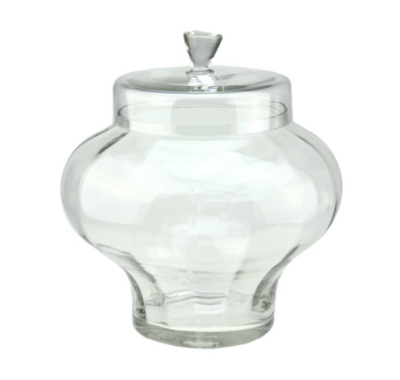 14.5&quot; Transparent Segmented Glass Container with Lid