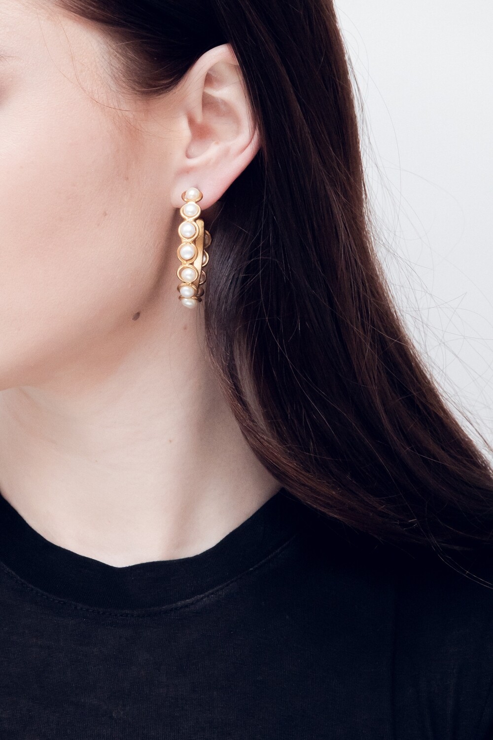 Sylvia Toledano Candies Hoop Earrings- Pearl