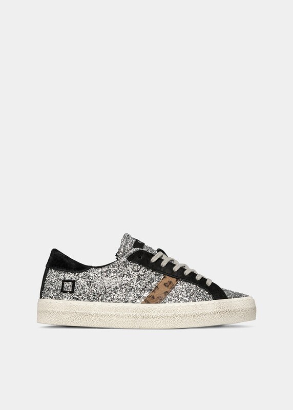 D.A.T.E. Hill Low Glitter Black- Silver