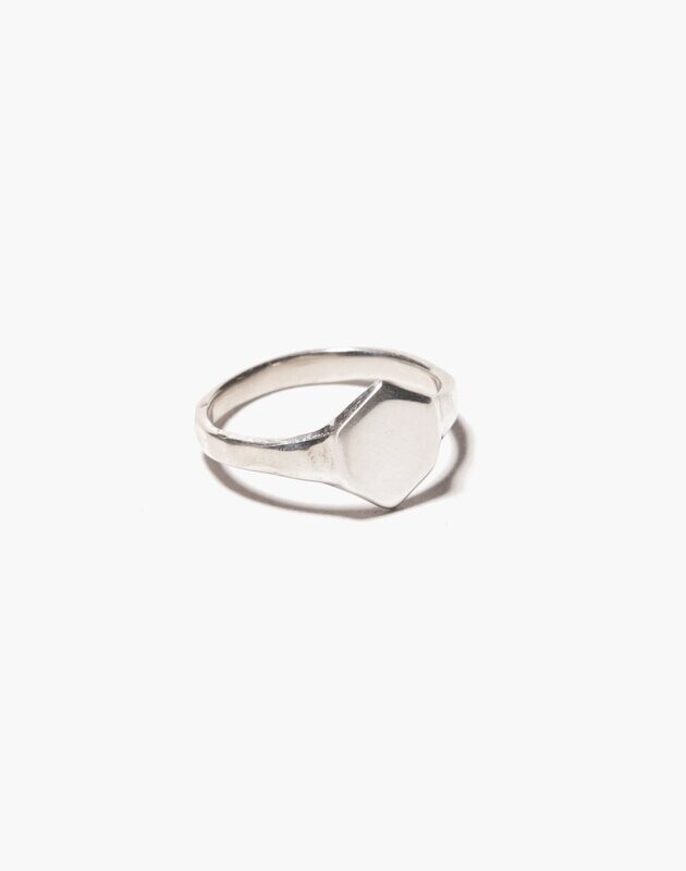 Odette NY Hex Signet Ring in Silver