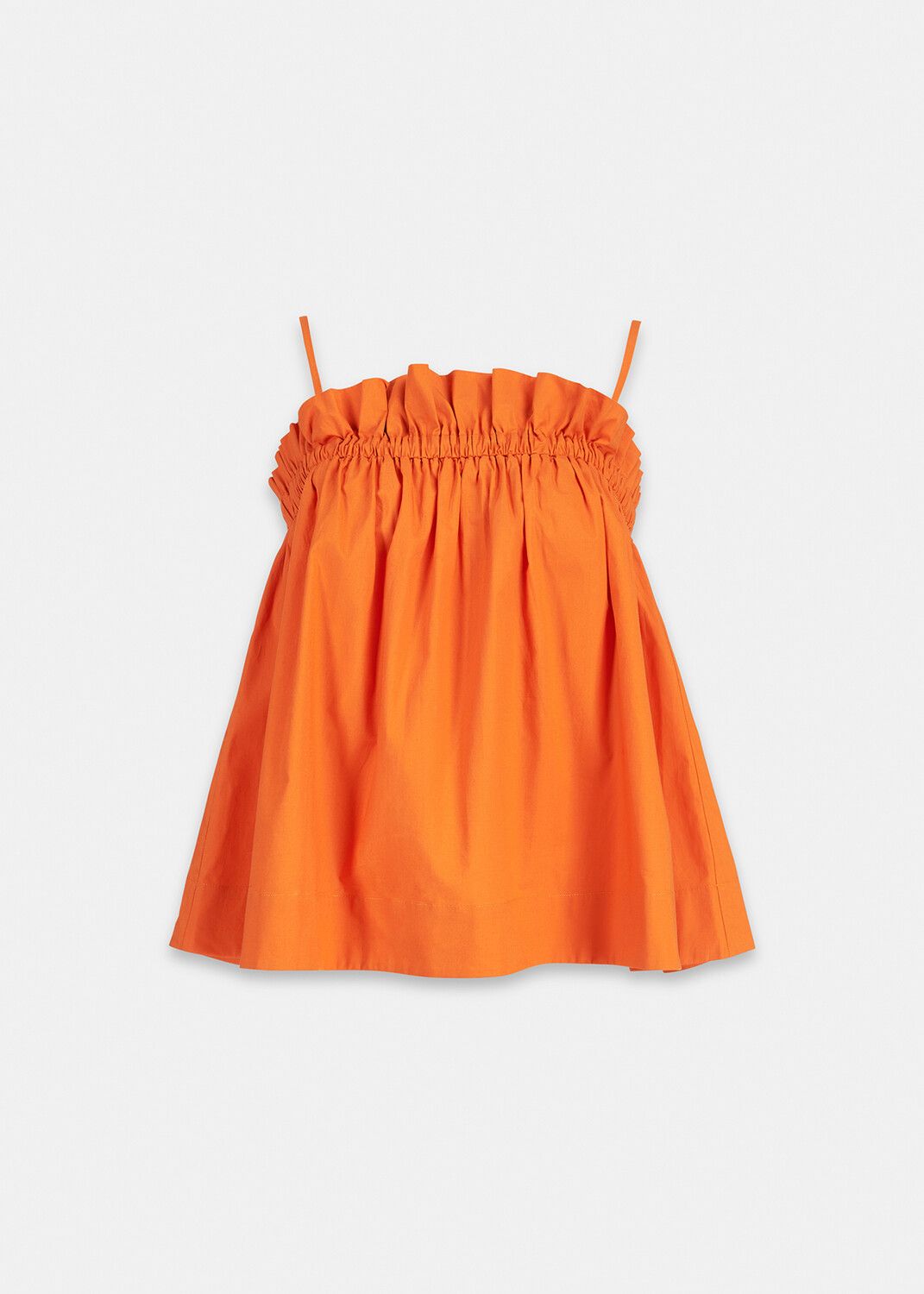 Essentiel Bubu Elasticated Ruffle Top in Fire Orange