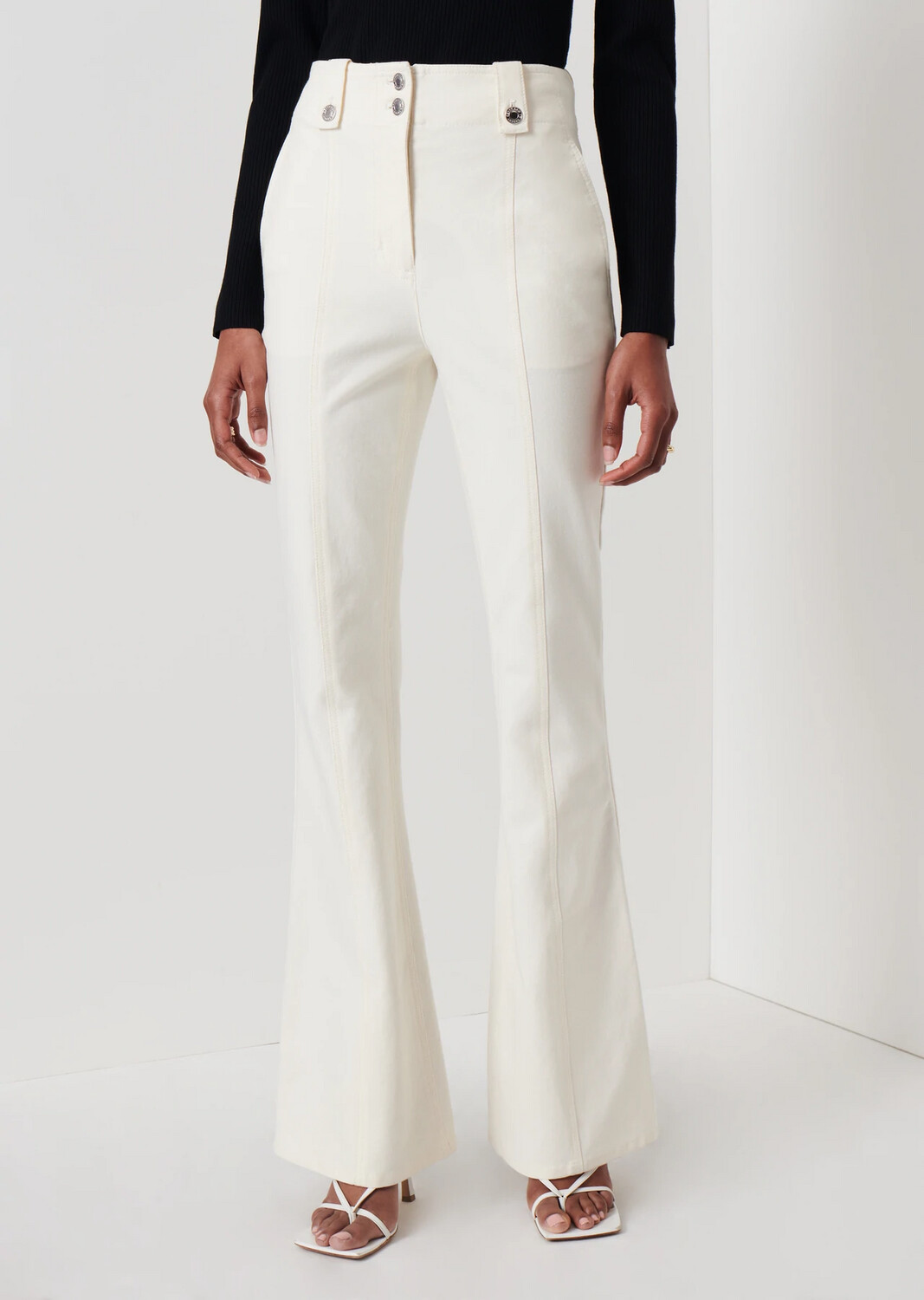 10 Crosby Holland Utility Wide Leg Pant in White