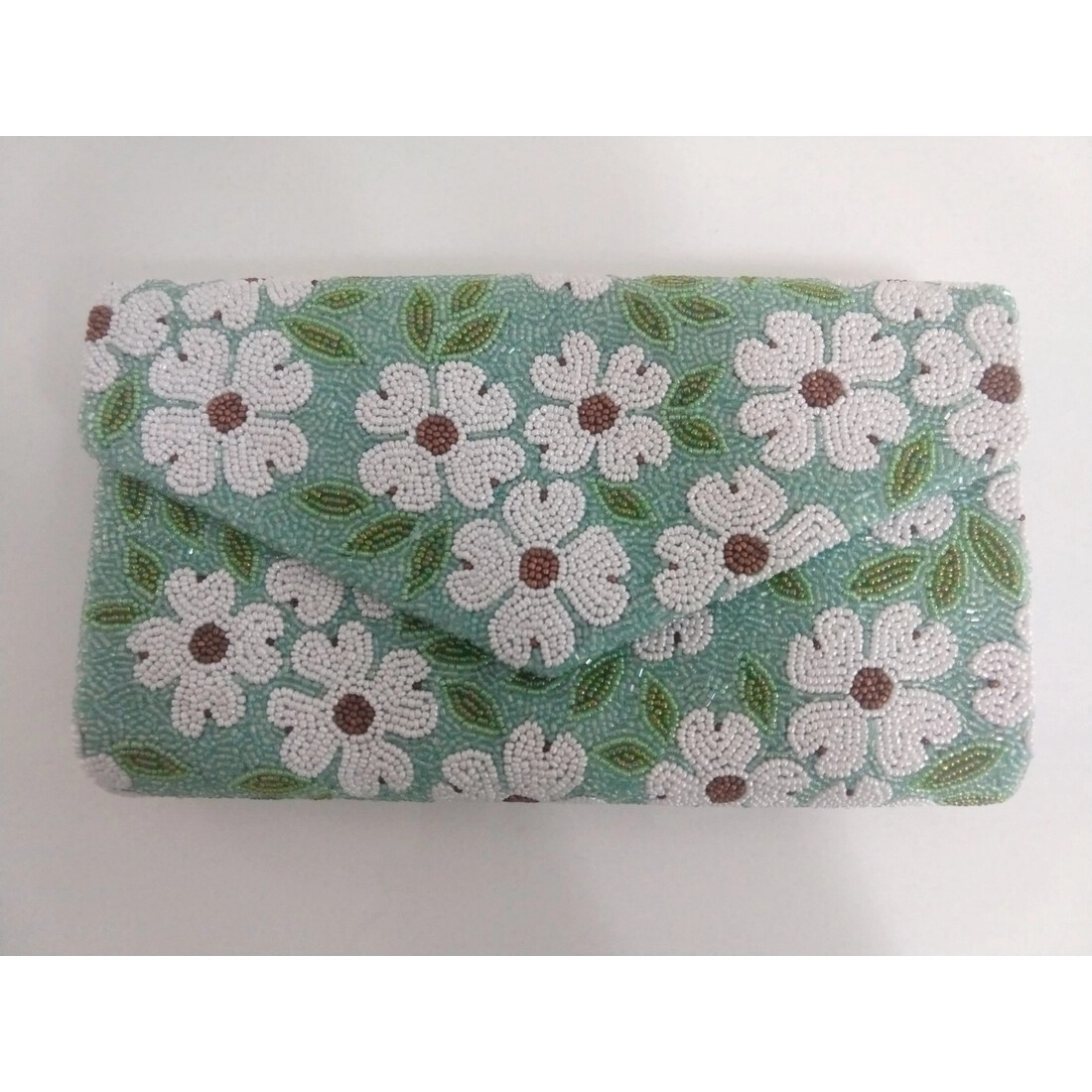 Tiana NY Turquoise Floral Clutch