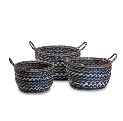 Hand-Crafted Baskets with Handles- Medium (16" W x 13 1/2" D x 9 1/2" H)