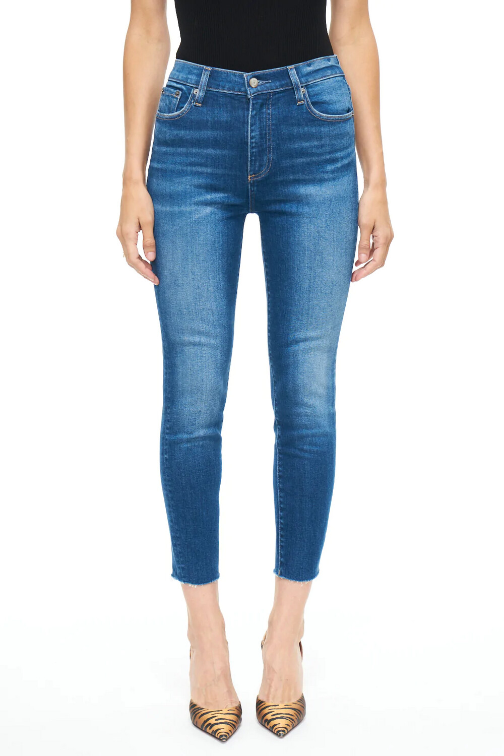 Pistola Aline High Rise Skinny Crop in Catalina