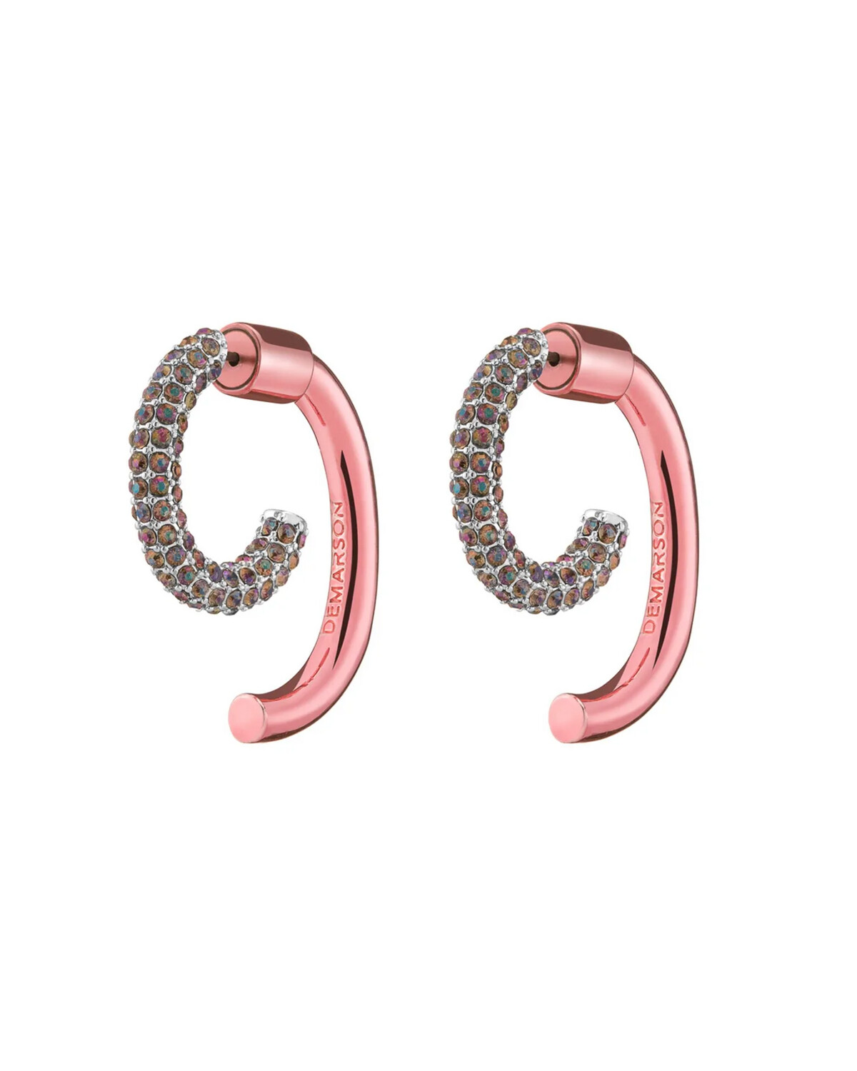 Demarson Electro Pink Pave Luna Earrings