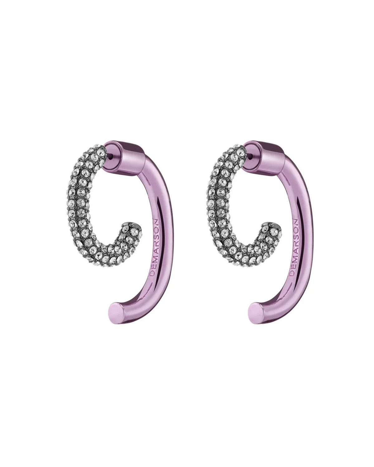Demarson Electro Violet Pave Luna Earrings