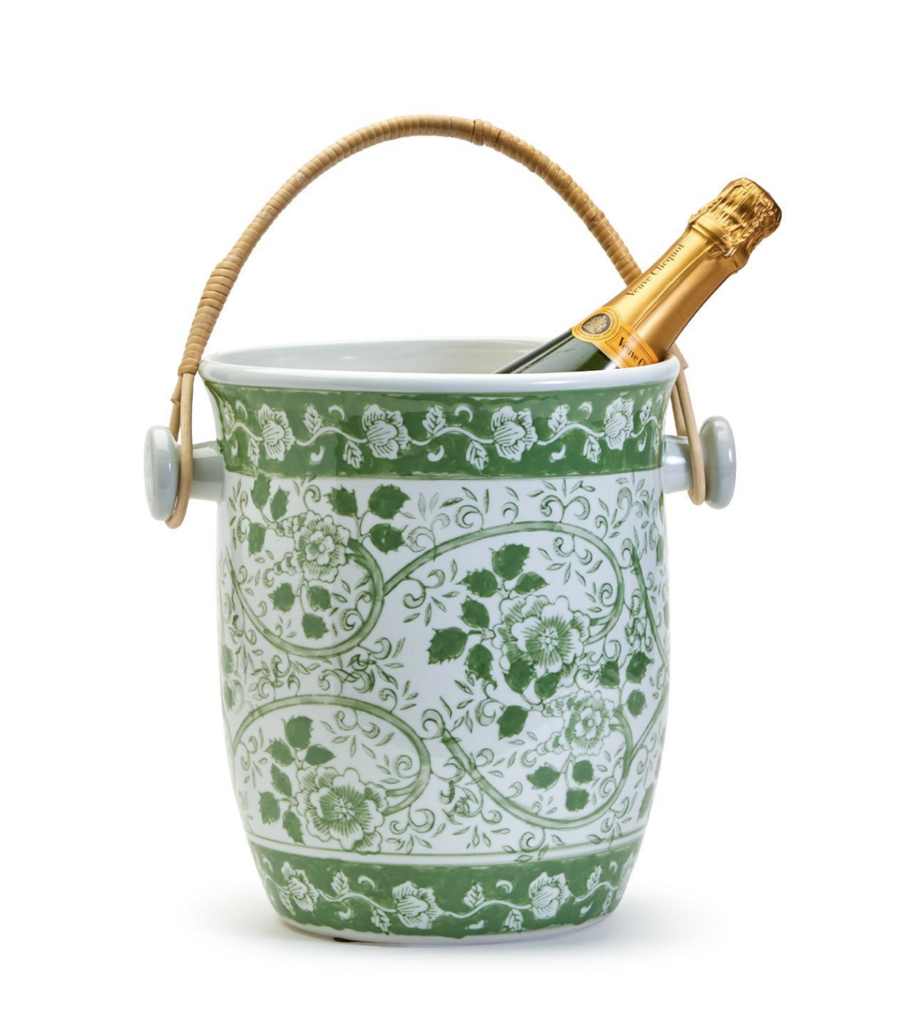 Countryside Cooler Bucket with Woven Cane Handle