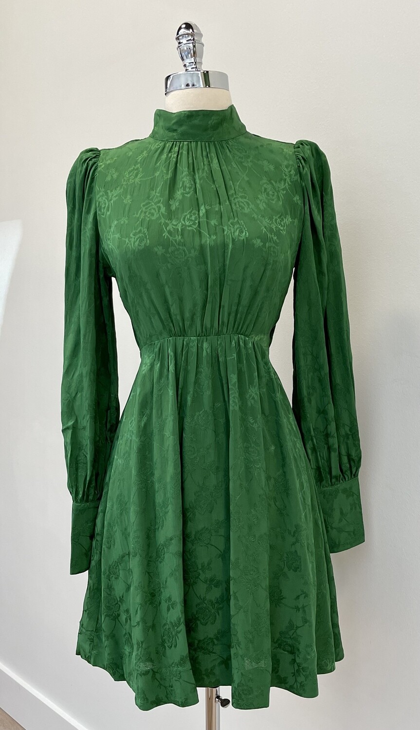 ByTiMo Jacquard Open Back Dress in Emerald