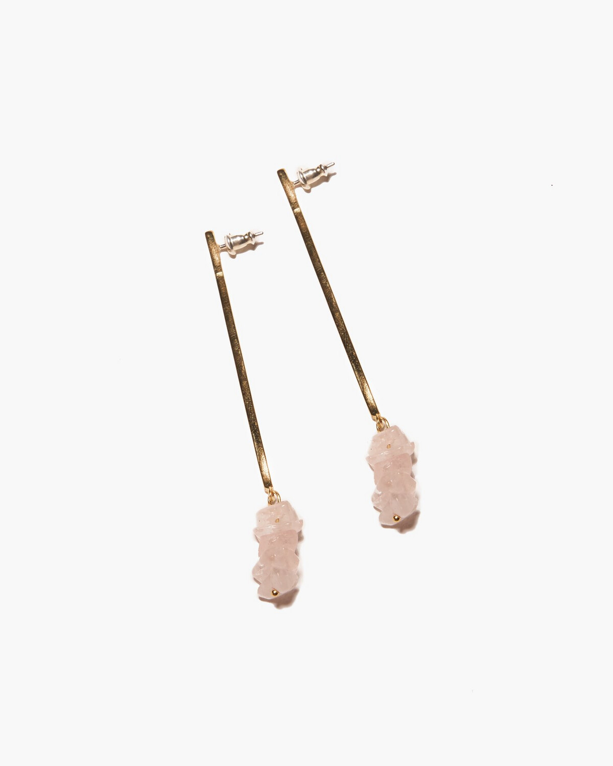 Odette NY Luce Earrings with Rose Quartz