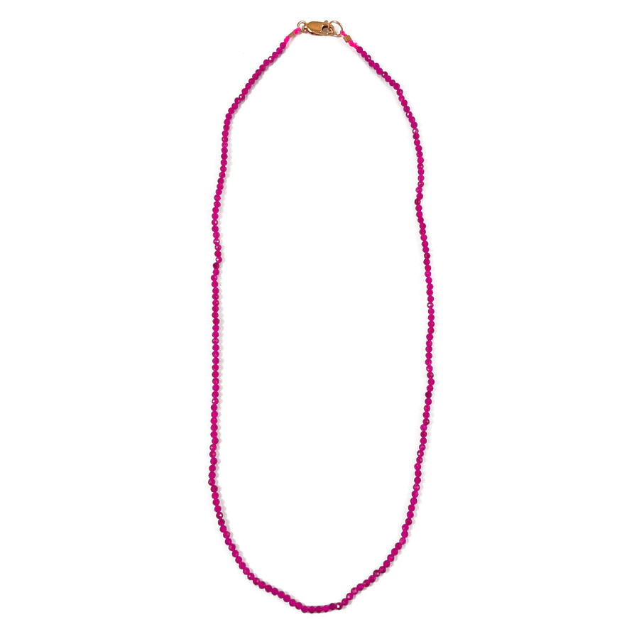 Suzanna Dai Awakening Layering Necklace in Hot Pink Jade
