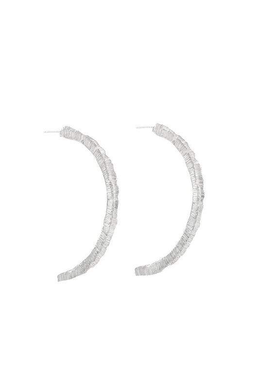 Sylvia Benson Bloom Hoop Earrings in Silver