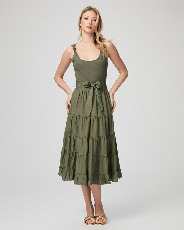 Paige Samosa Dress in Dark Brushed Olive