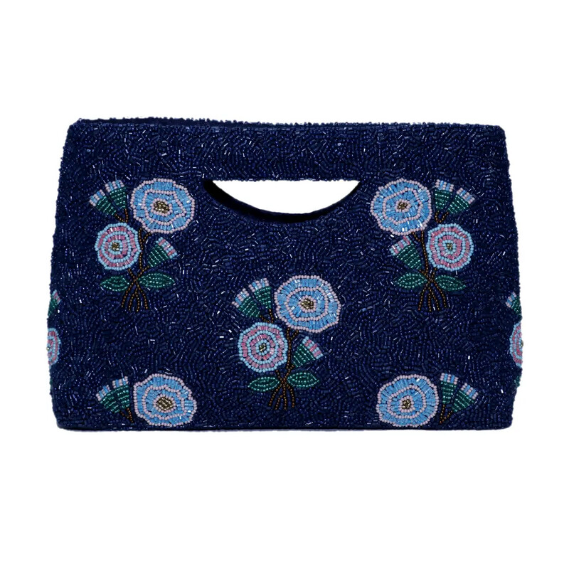 Tiana NY Navy Floral Buds Clutch