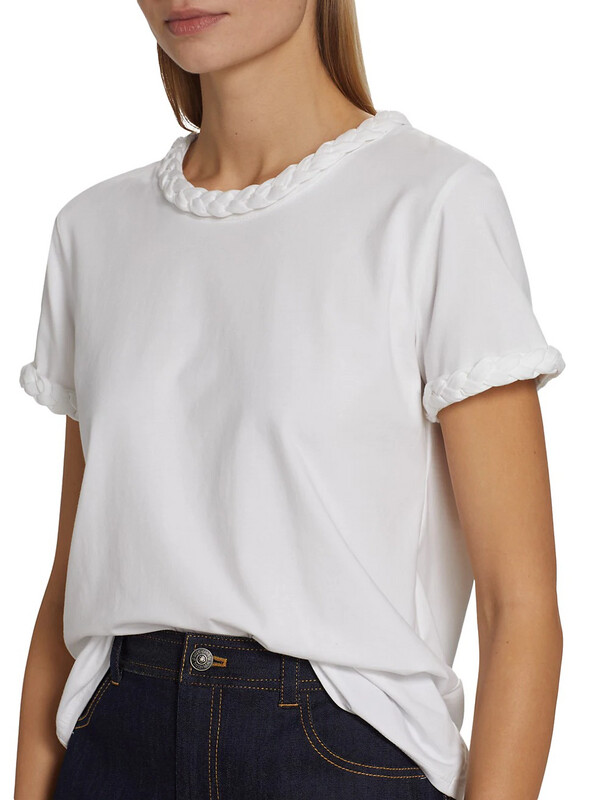 Cinq a Sept Braided Tee in White