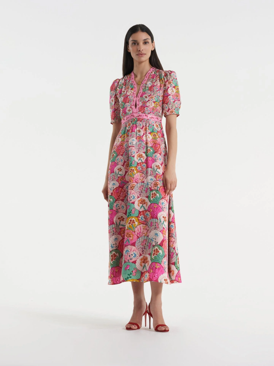 Saloni Tabitha Dress in Shell Gradient