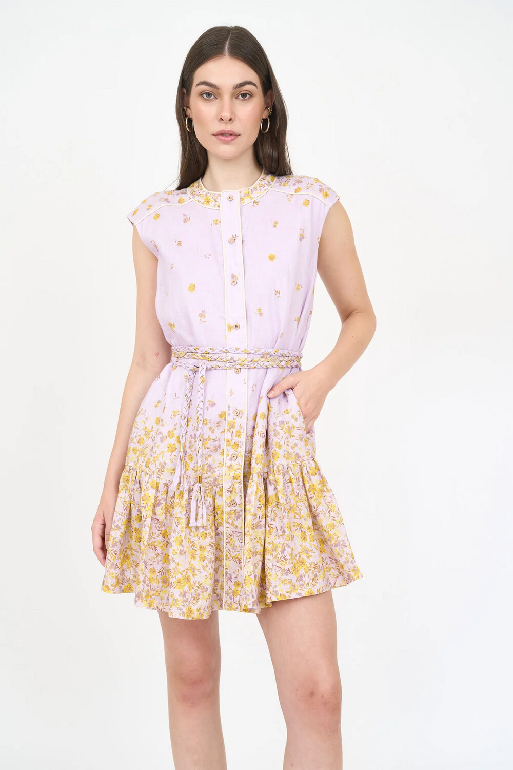 Christy Lynn Lucie Dress in Falling Floral Mauve