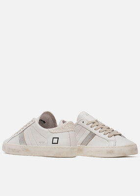 D.A.T.E. Hill Low Calf in White & Ivory