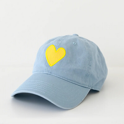 Kerri Rosenthal Baseball Hat with Heart Patch in Saltwater