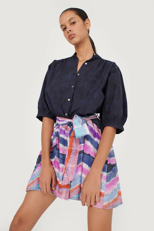 Chufy Kissa Organic Cotton Mini Dress in Kaia Navy