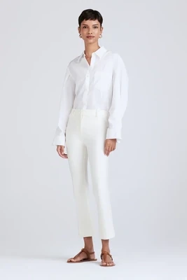 10 Crosby Crosby Cropped Flare Trouser in Soft White