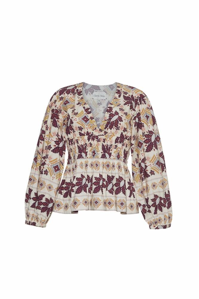 Cara Cara Emmery Top in Retro Floral Turtledove