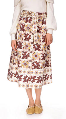 Cara Cara Oslo Skirt in Retro Floral Turtledove