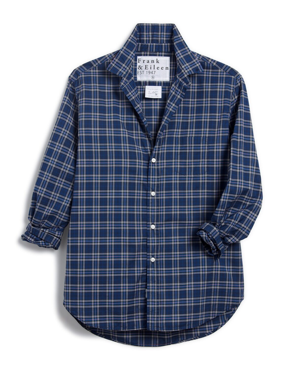 Frank &amp; Eileen Eileen Button Up in Orange/ Navy Plaid