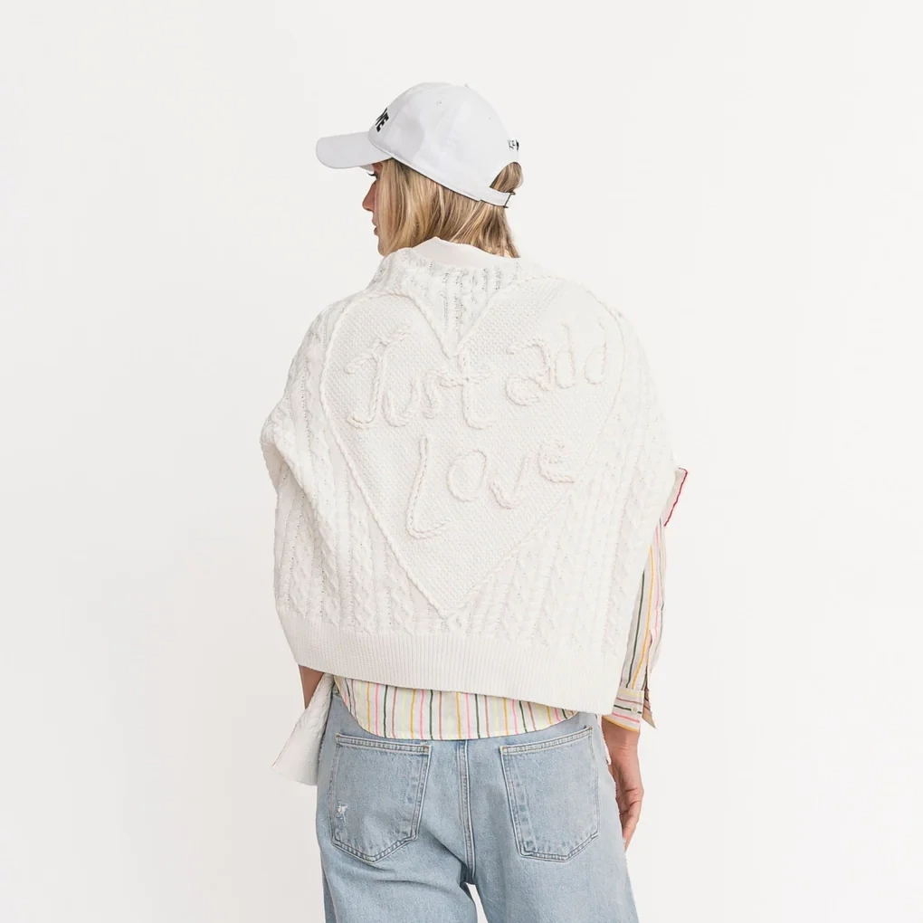 Kerri Rosenthal Suzanne Cardigan &quot;Just Add Love&quot; in Cloud White