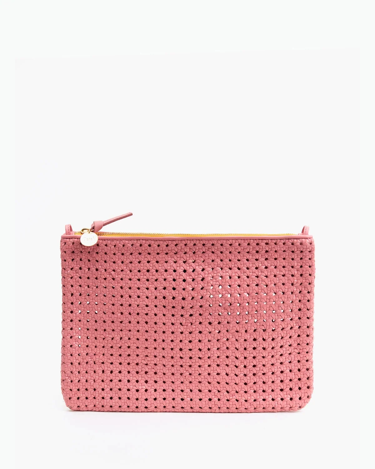 Clare V Flat Clutch in Petal Rattan