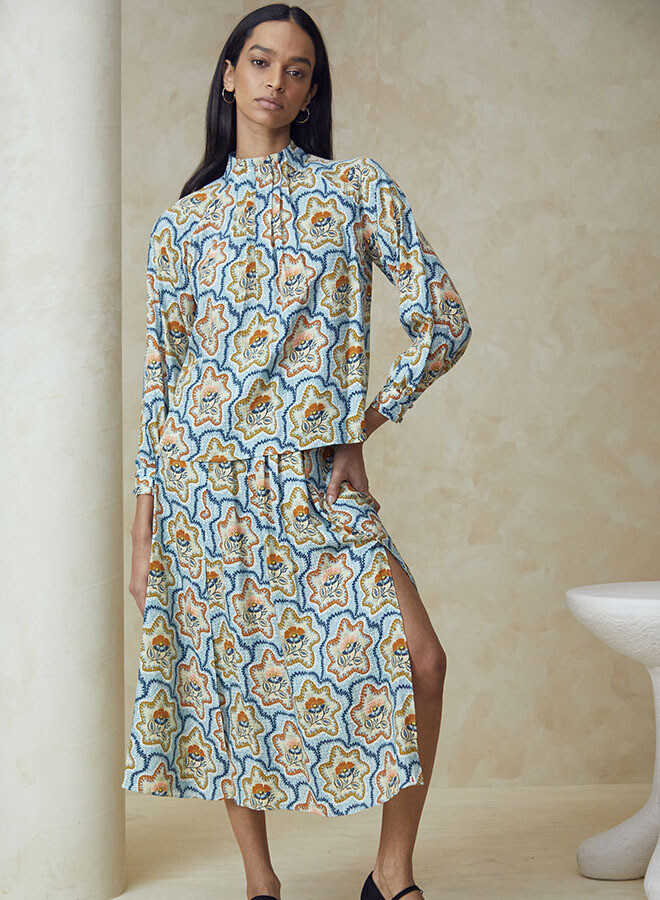 Hunter Bell Tucker Skirt in Tea Time Flower