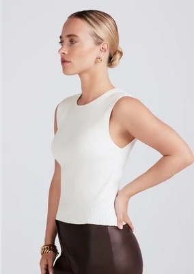10 Crosby Ariana Muscle Ribbed Sweater Tank in Ivory