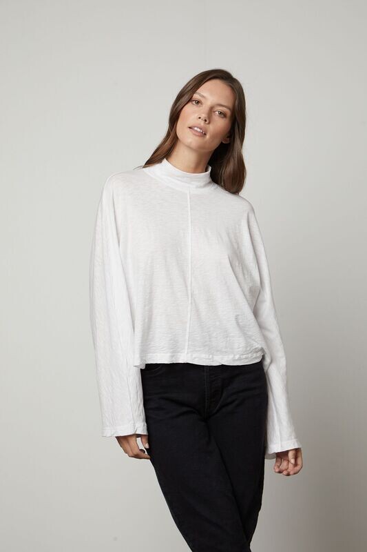 Velvet Stacey Turtle Neck Top in White